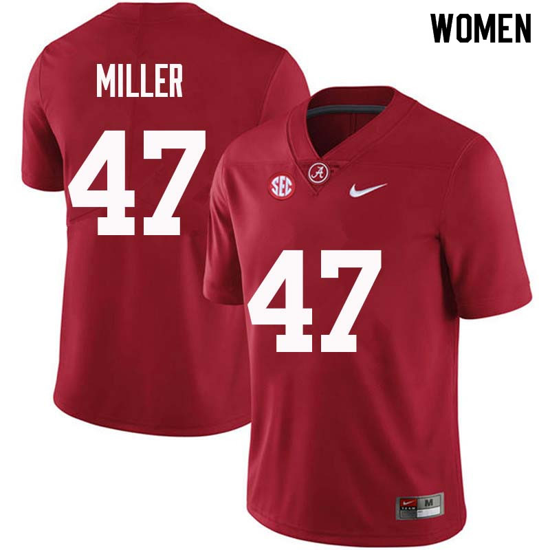 Women #47 Christian Miller Alabama Crimson Tide College Football Jerseys Sale-Crimson